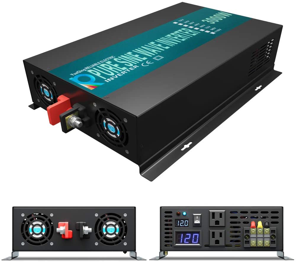 Inverter Pure Sine Wave 60Hz 120V 3000W - 純粋正弦波インバーター 3000W ソーラーパネル発電機 電圧レギュレーター 12V/24V/36V/48V/72V/96V/110V DC