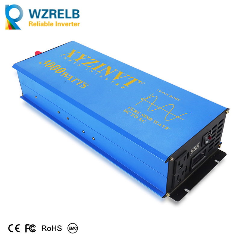 Inverter Pure Sine Wave 60Hz 120V 3000W - 3000Wソーラーパワーインバーター 24V 220V 正弦波インバーター 車載電源 12V/24V