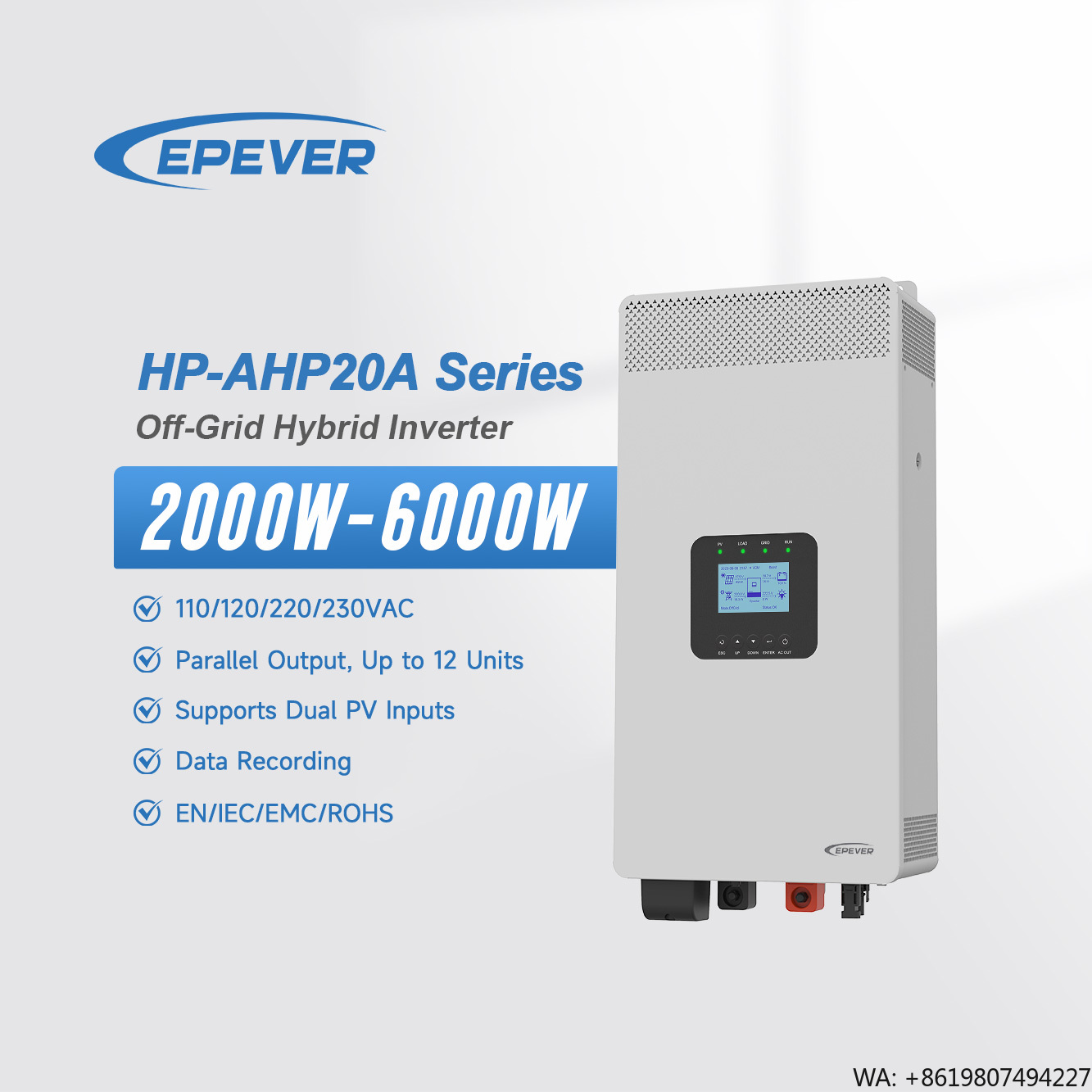 EpeverインバーターDC 24V 48V to AC 1 - Hybrid Solar Inverter 5.5Kw Mppt 48V のレビューと価格