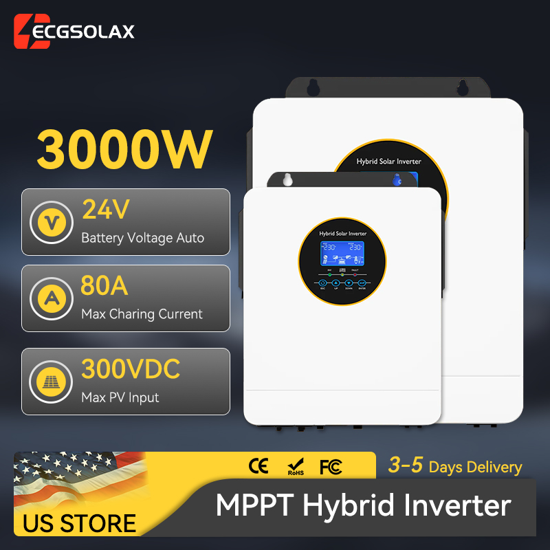 ECGSOLAX 3000Wオフグリッドハイブリッドソーラー - Inverter Pure Sine Wave 60Hz 120V 3000W のレビューと価格