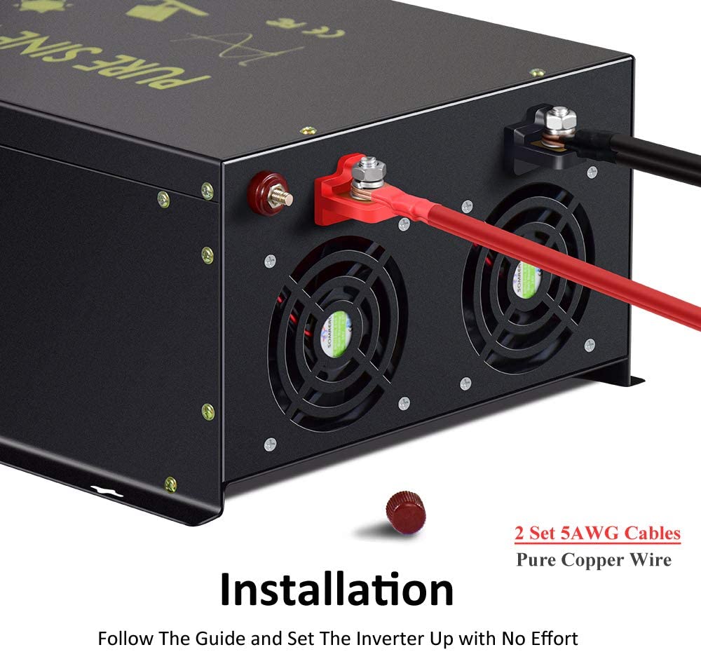 オフグリッド純粋正弦波ソーラーインバーター 24V から 2 - Pure Sine Wave Inverter 5000W 48V 220V のレビューと価格