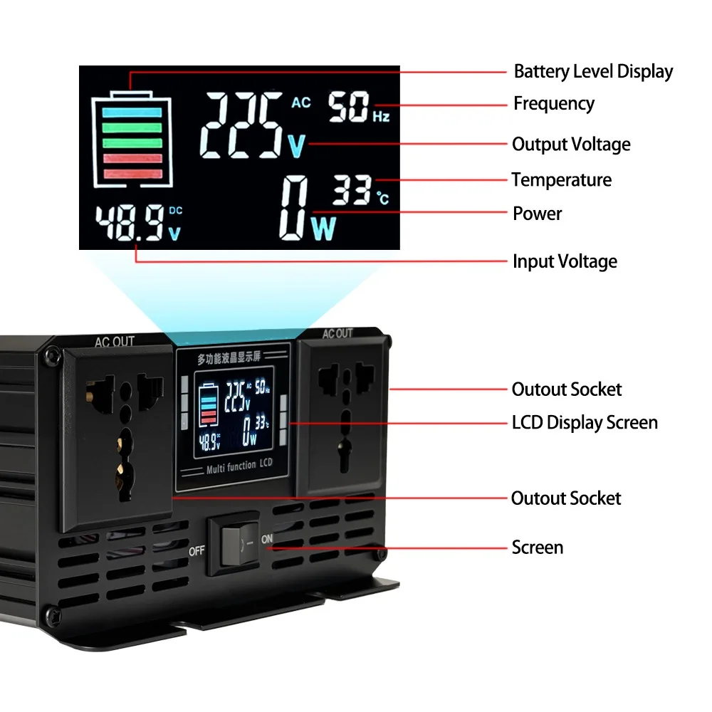 純正弦波インバーター DC 12v/24v/48v/60v/ - Pure Sine Wave Inverter 5000W 48V 220V のレビューと価格