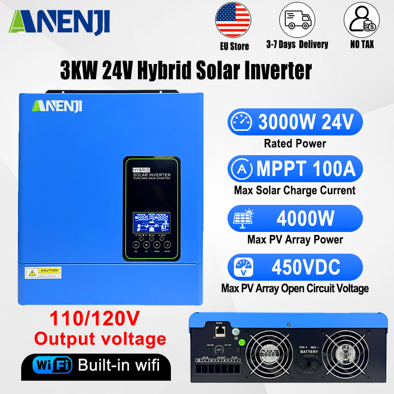 24V 3000W 120V オフグリッドソーラーインバータ - Inverter Pure Sine Wave 60Hz 120V 3000W のレビューと価格