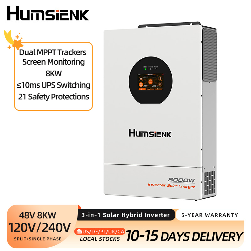 Humsienk 48V 8KW 3-in-1ソーラーハイブ - Mppt Hybrid Inverter 48V 8Kw 3 Phase のレビューと価格