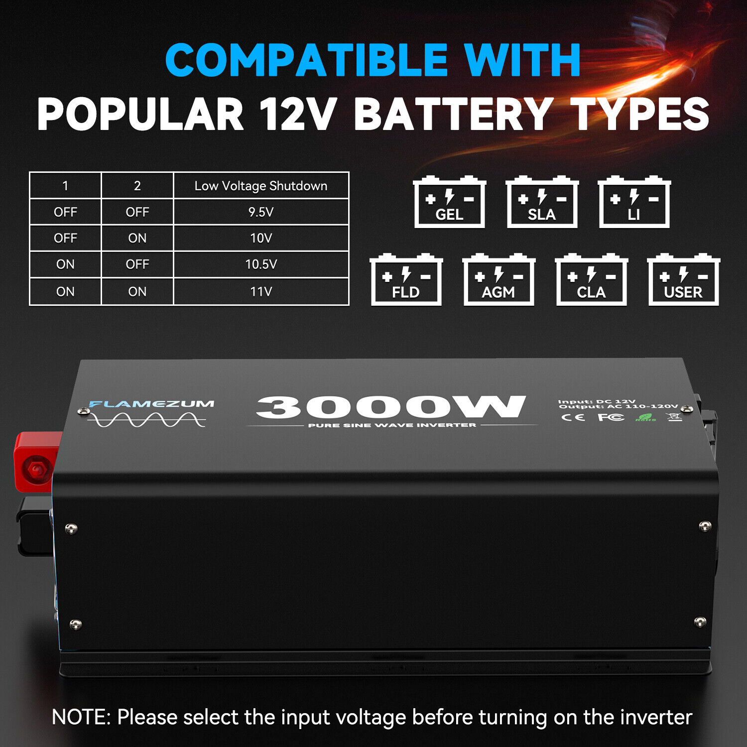 3000W純正弦波パワーインバーター、12V DCから110 - Inverter Pure Sine Wave 60Hz 120V 3000W のレビューと価格